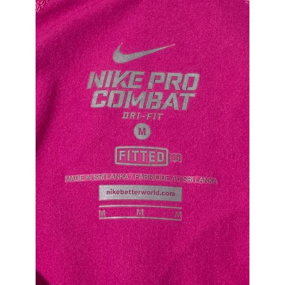 Nike Pro Combat Therma fit pink grey 1/4 zip pullover shirt jacket - medium - Picture 3 of 8